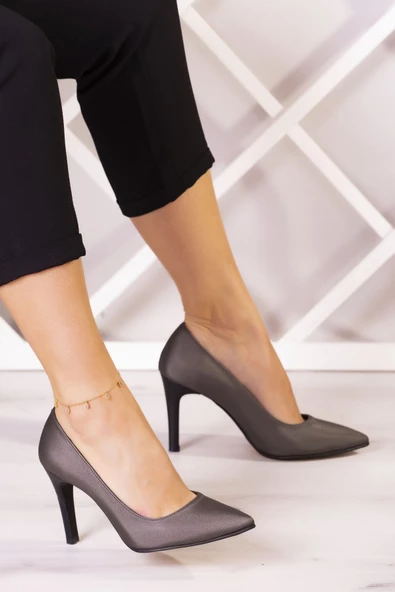 Erkan Saçmacı Gowa Plus Antrasit Saten Abiye Stiletto - 2