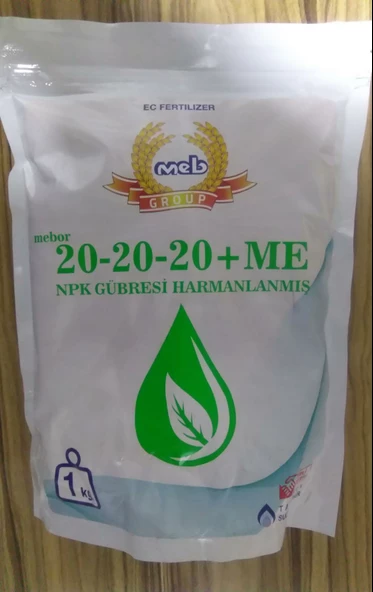 MEB MEBOR 20-20-20 Harmanlanmış NPK Gübresi 1 Kg, Azot, Fosfor, Potasyum, Bor, Bakır, Demir, Mangan - 2