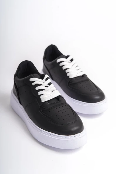 Kadın Bağcıklı Kalın Taban Rahat Günlük Spor Ayakkabı Sneaker - Resim 4