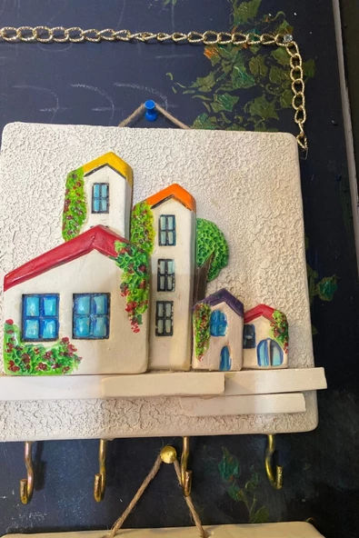 Anahtarlık Duvar Süsü El İşi Taş Sarı Güneş 4Lü ürün görseli