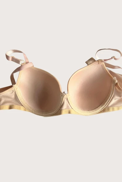 Shopidik  Kırmızı-Ten 2'li Mikro Kumaş İçi Boş Balenli Günlük Desteksiz Sütyen - 2