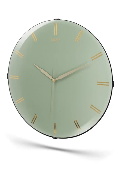 YALDIZLI YESIL ZEMİNLİ DUVAR SAATİ 35 CM - 4