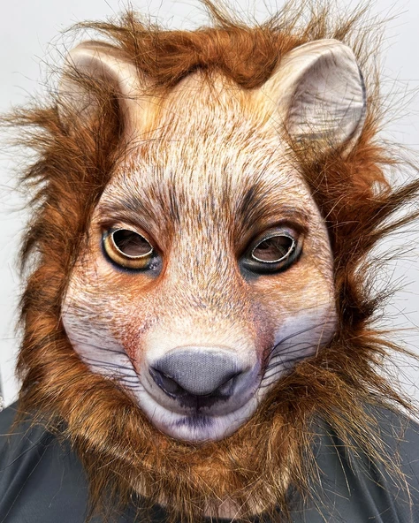 Kahverengi Saçlı Kurt Maskesi Mega Peluş 17 No ürün görseli 1