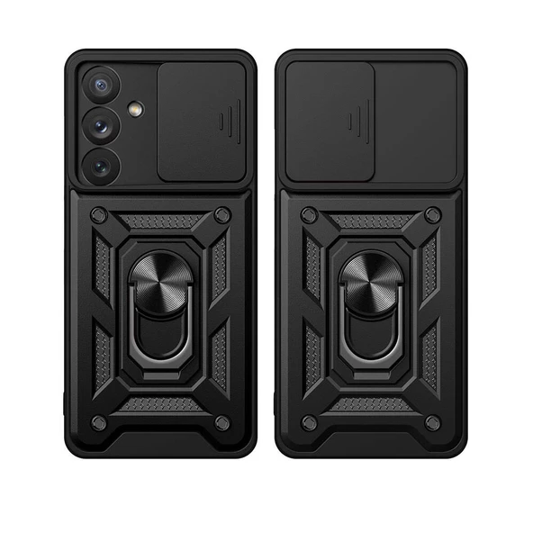 Vendas Samsung Galaxy A54 Kılıf Magnetik Standlı Kamera Korumalı Zore Sürgülü Vega Kapak - 9