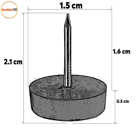 Çivili Poligrit Mobilya Masa Sandalye Zemin Koruyucu Pabuç Şeffaf Silikon Poligirit (100 ADET) - Resim 2