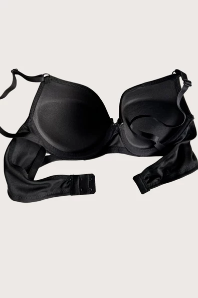 Shopidik  Mikro Kumaş Push Up Dolgulu Balenli Günlük Tek Destekli Sütyen - 3