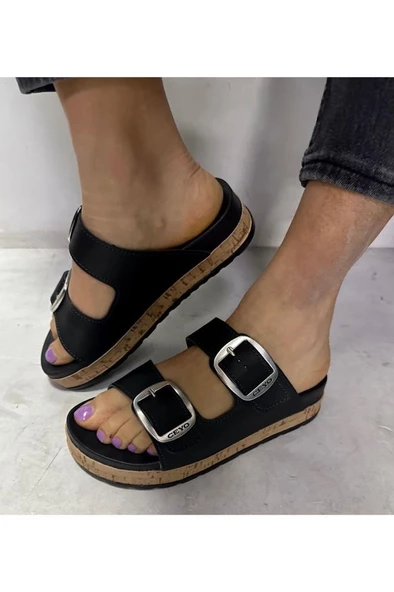 Ceyo 9960-12 Anatomik Taban Kadın Terlik Siyah 36-40 - Resim 2