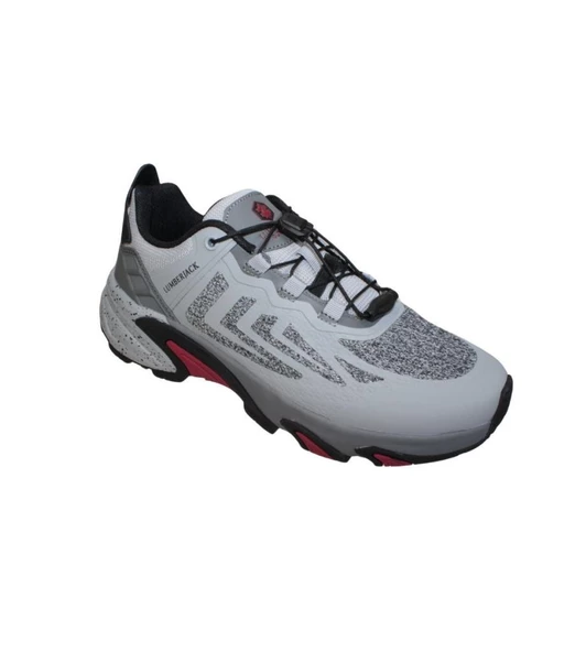 LUMBERJACK Erkek Siyah Gri Kalın Taban Memory Foam Akıllı Bağcıklı Sneaker Spor Ayakkabı - 4