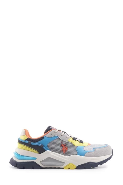 U.S. Polo Assn. Vincent 4FX 101502365 Gri & Mavi & Sarı Erkek Günlük Spor Ayakkabı