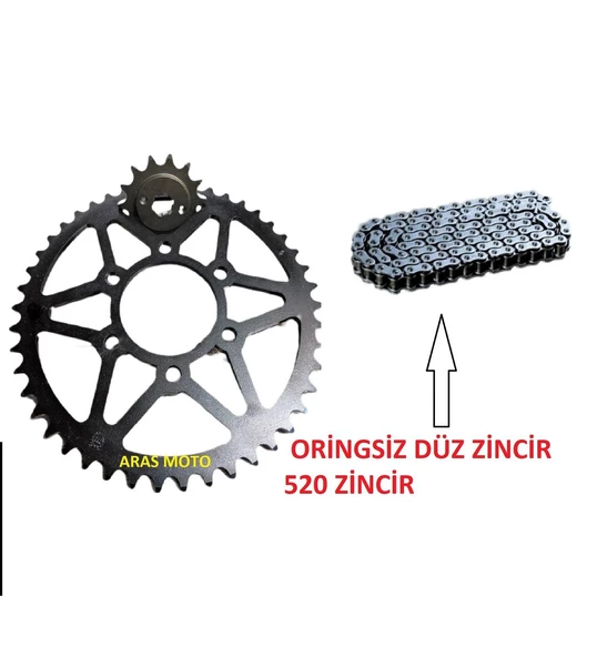 Hyosung Gv 250 Zincir Dişli Seti A Kalite Oringsiz Düz Zincir 2004-2015 _Supermoto