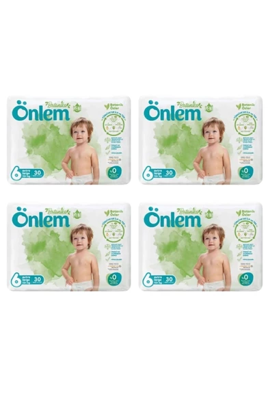 Önlem Botanika 6 Beden Çocuk Bezi İkili Jumbo X-Large 30 Lu x 4 Adet