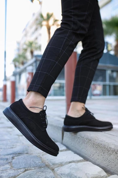 Klasik Erkek Ayakkabı 001 Siyah Süet (Siyah Taban) - Resim 8