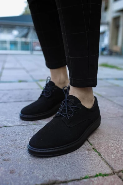 Klasik Erkek Ayakkabı 001 Siyah Süet (Siyah Taban) - Resim 2