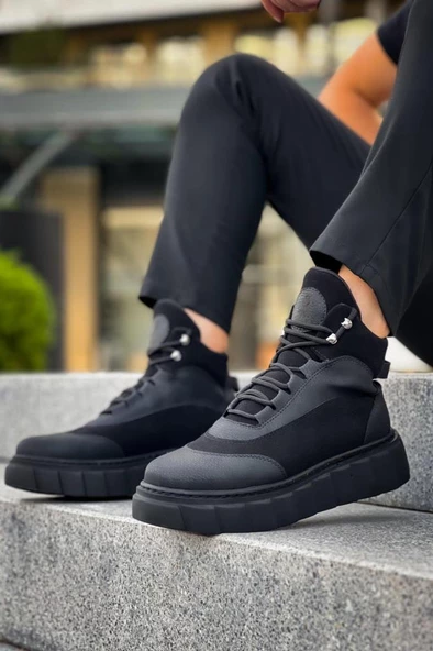 Yüksek Taban Bot 104 Siyah (Siyah Taban) - Resim 3