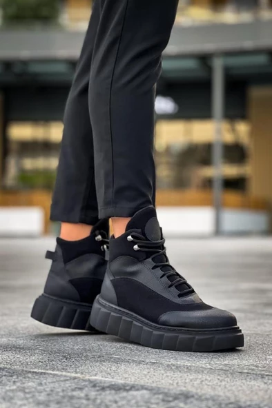 Yüksek Taban Bot 104 Siyah (Siyah Taban) - Resim 6