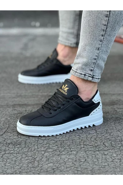 WG021 Siyah Beyaz Erkek Casual Ayakkabı ürün görseli