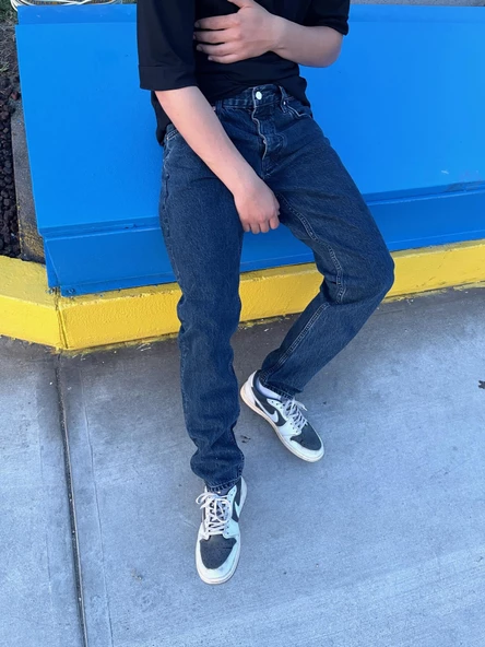 BEAR Deep Navy Mom Jean Pantolon - 4