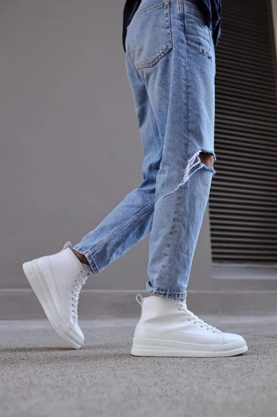 Yüksek Taban Ayakkabı C-030 Beyaz - 4