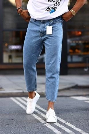 Erkek Mavi Boyfriend Kot Pantolon - 6