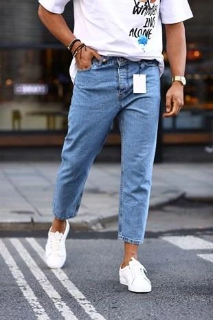 Erkek Mavi Boyfriend Kot Pantolon - 4