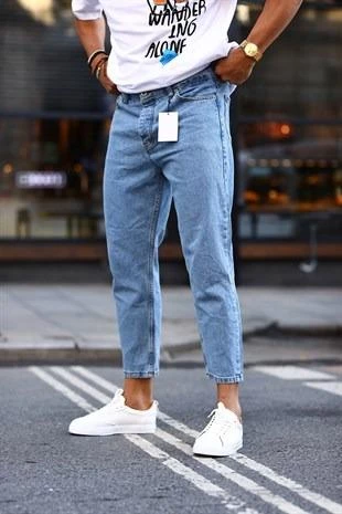 Erkek Mavi Boyfriend Kot Pantolon - 5