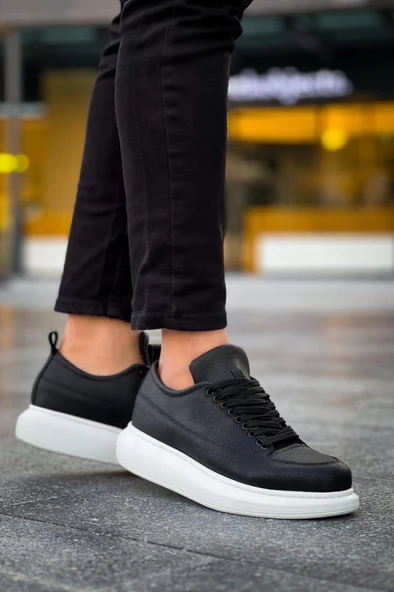 Günlük Ayakkabı 814 Siyah (Beyaz Taban) - Resim 2