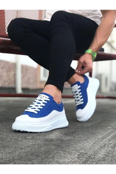 WG507 Beyaz Mavi Erkek Ayakkabı - Resim 2
