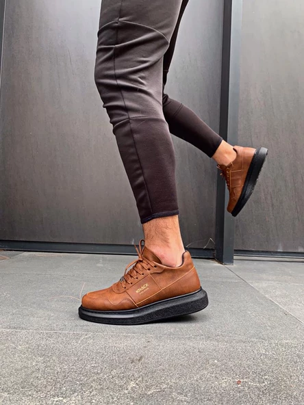 Yüksek Taban Günlük Ayakkabı 040 Taba (Siyah Taban) - Resim 3