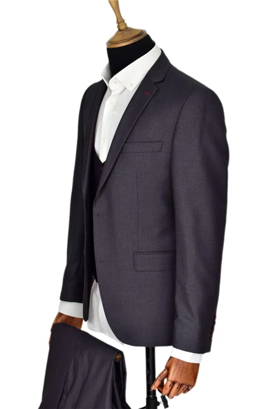 Erkek Füme Yelekli Takım Elbise GU-5118-04 - Resim 4