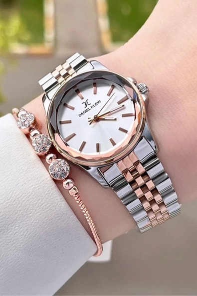 Daniel Klein DKISTE1185 Rose Gümüş Renk Hediye Paketli Kadın Kol Saati ve Bileklik ürün görseli 1