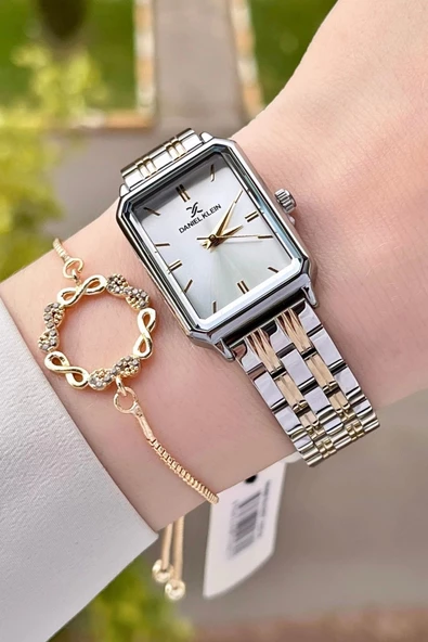 Daniel Klein DKISTE1191 Gold Gümüş Renk Hediye Paketli Kadın Kol Saati ve Bileklik ürün görseli 1