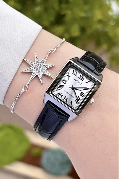 Casio CSISTE41 Kadranı Gümüş Kordonu Siyah Renk Hediye Paketli Kadın Kol Saati - Resim 2