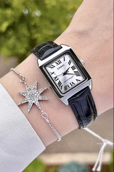 Casio CSISTE41 Kadranı Gümüş Kordonu Siyah Renk Hediye Paketli Kadın Kol Saati - Resim 4