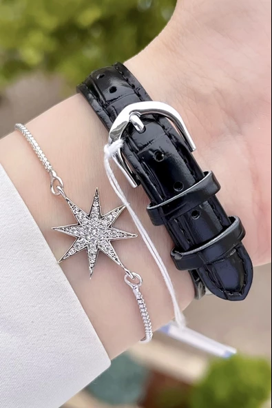 Casio CSISTE41 Kadranı Gümüş Kordonu Siyah Renk Hediye Paketli Kadın Kol Saati - Resim 5