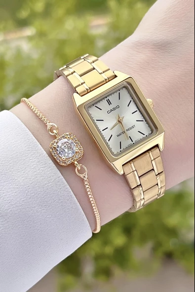 Casio CSISTE38 Gold Renk Hediye Paketli Kadın Kol Saati - Resim 4