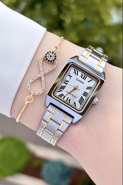 Casio CSISTE45 Gold Gümüş Renk Hediye Paketli Kadın Kol Saati - 2