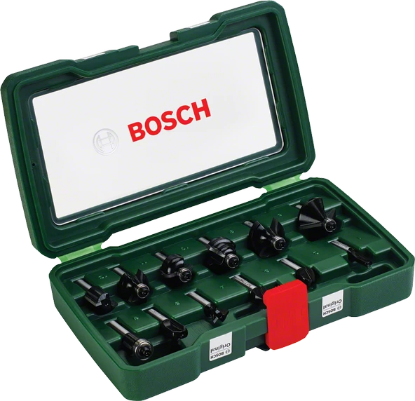 Bosch 12 Parça Freze Seti 8 mm(Şaftlı)-2607019466