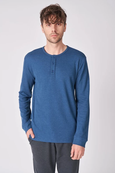 Erkek Pamuk Karışımlı Uzun Kollu Tişört - 9