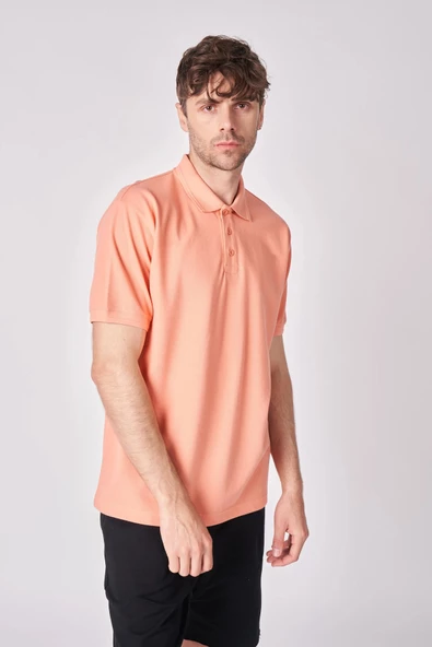 Erkek %100 Pamuklu Polo Yaka Kısa Kollu Tişört - 12