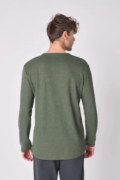 Erkek Pamuk Karışımlı Uzun Kollu Tişört - 4