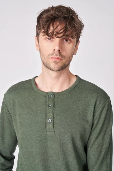 Erkek Pamuk Karışımlı Uzun Kollu Tişört - 3