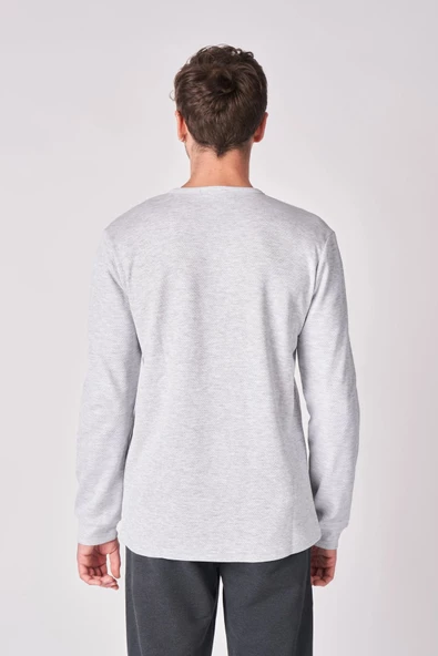 Erkek Pamuk Karışımlı Uzun Kollu Tişört - 8