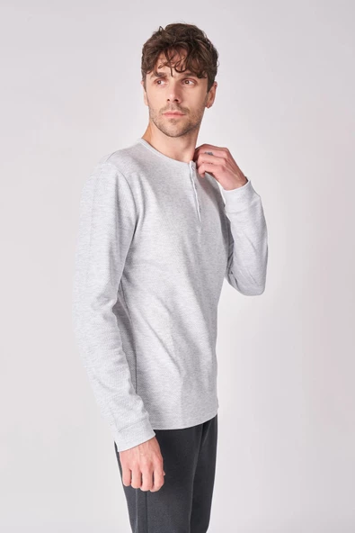 Erkek Pamuk Karışımlı Uzun Kollu Tişört - 6