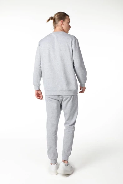 Erkek Baskılı Sweat Gri - 3