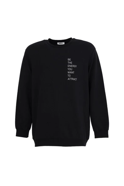 Erkek Baskılı Sweatshırt Siyah - 2