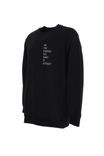 Erkek Baskılı Sweatshırt Siyah - 4