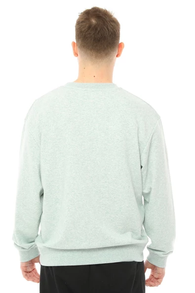 Erkek Oversize Sweat Etiket Detaylı Ekru - 6