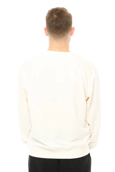 Erkek Oversize Sweat Etiket Detaylı Ekru - 3
