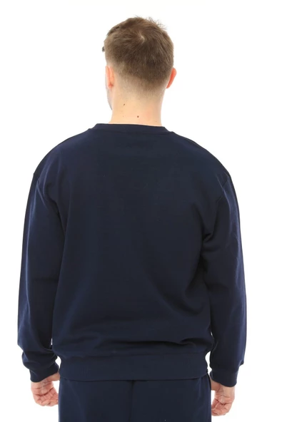 Erkek Oversize Sweat Etiket Detaylı Lacivert - 3