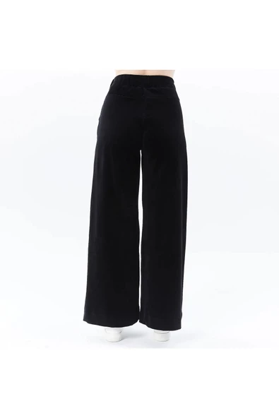 Kadın Oversize Bol Paça Pantolon Siyah - Resim 5